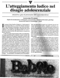 alessandro pultrone_ atteggiamento ludico e disagio adolescenziale